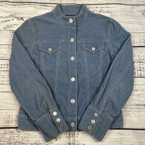 VTG Gap Blue Corduroy Trucker Jacket Type 3 Short Waisted Y2K Sz S Buckle Back